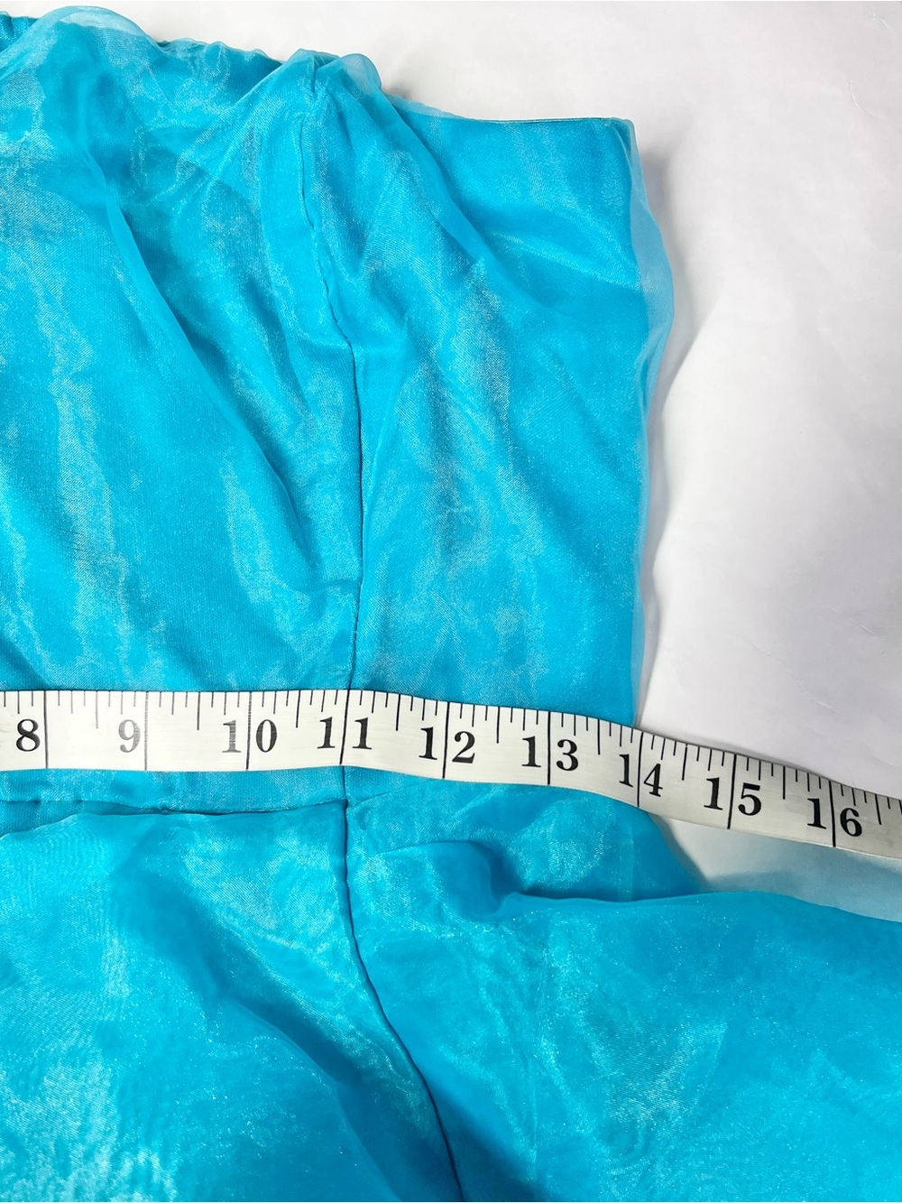 Lulus Exquisite Ease Teal Green Organza Strapless Ruffled Maxi Dress Size S NWT - Picture 10 of 13